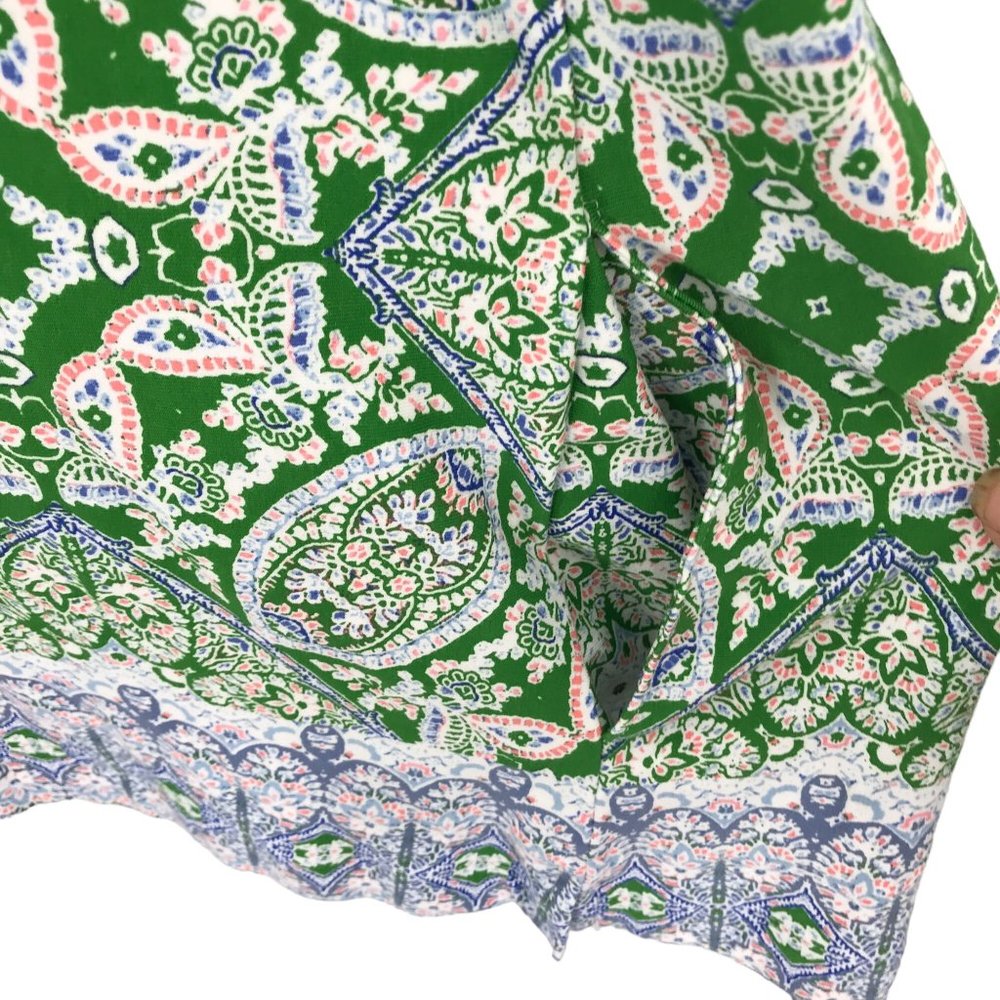 Isaac Mizrahi  Womens Green Paisley Double Knit 3/4 Sleeve Open Cardigan XL - Picture 5 of 9